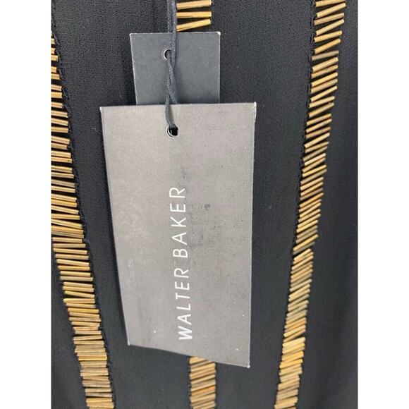 Walter Baker Tatiana Mini Dress Black Gold 0 NEW - Picture 6 of 11